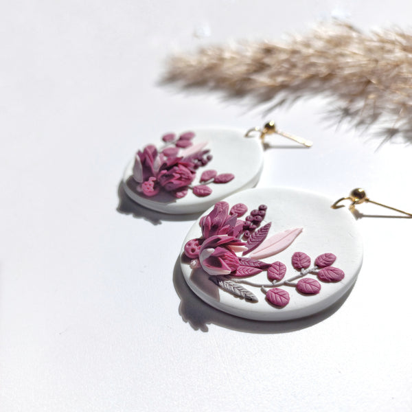 Chaska Protea - Large Circle Earring with stainless steel gold ball stud