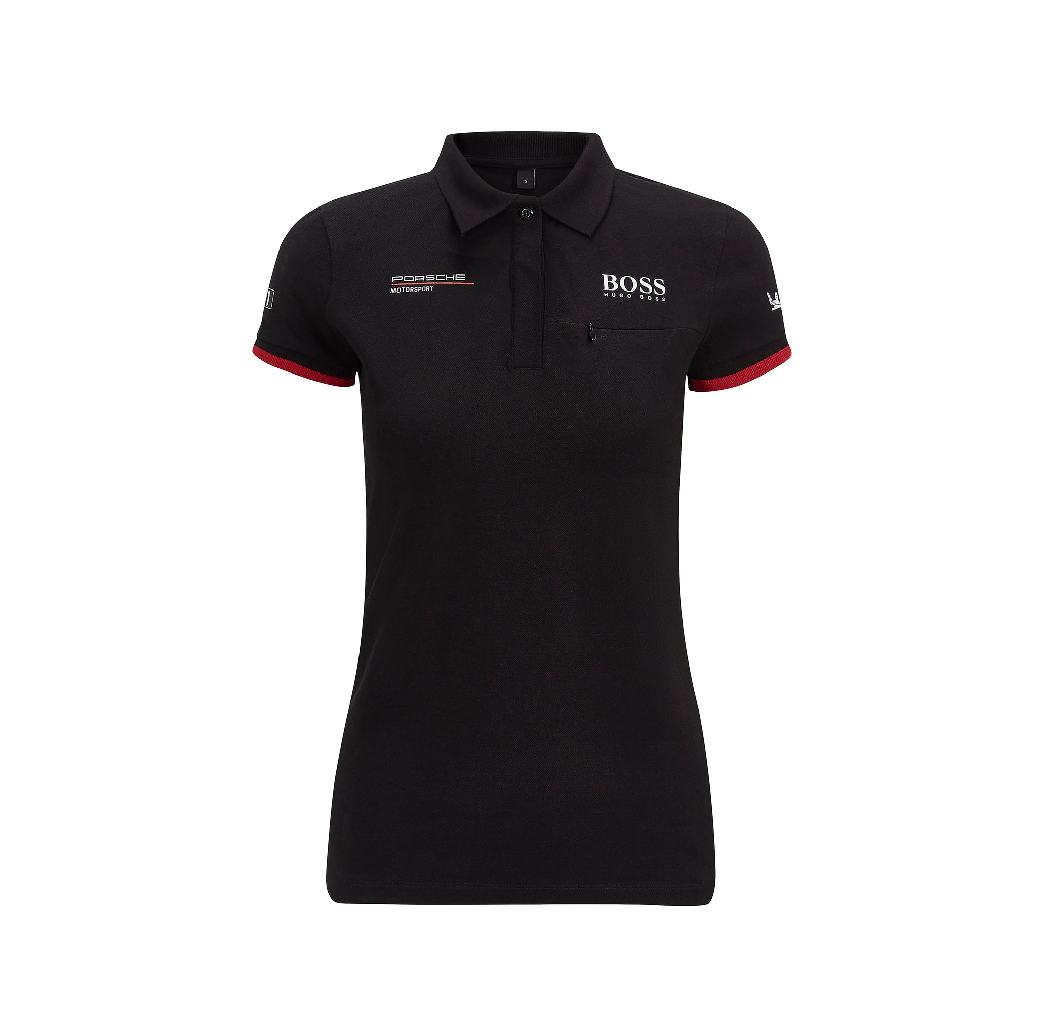 Womens Porsche Motorsport Team Polo Shirt - Black - with Free Motorspo ...