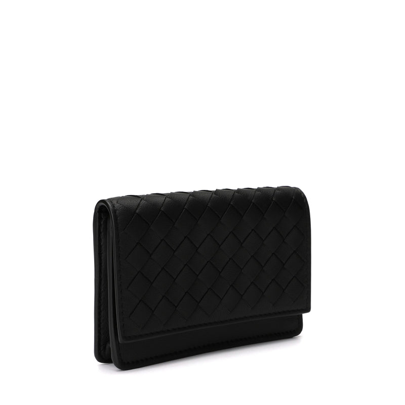 Bottega Veneta Woven Leather Bifold Card Holder - La Mode