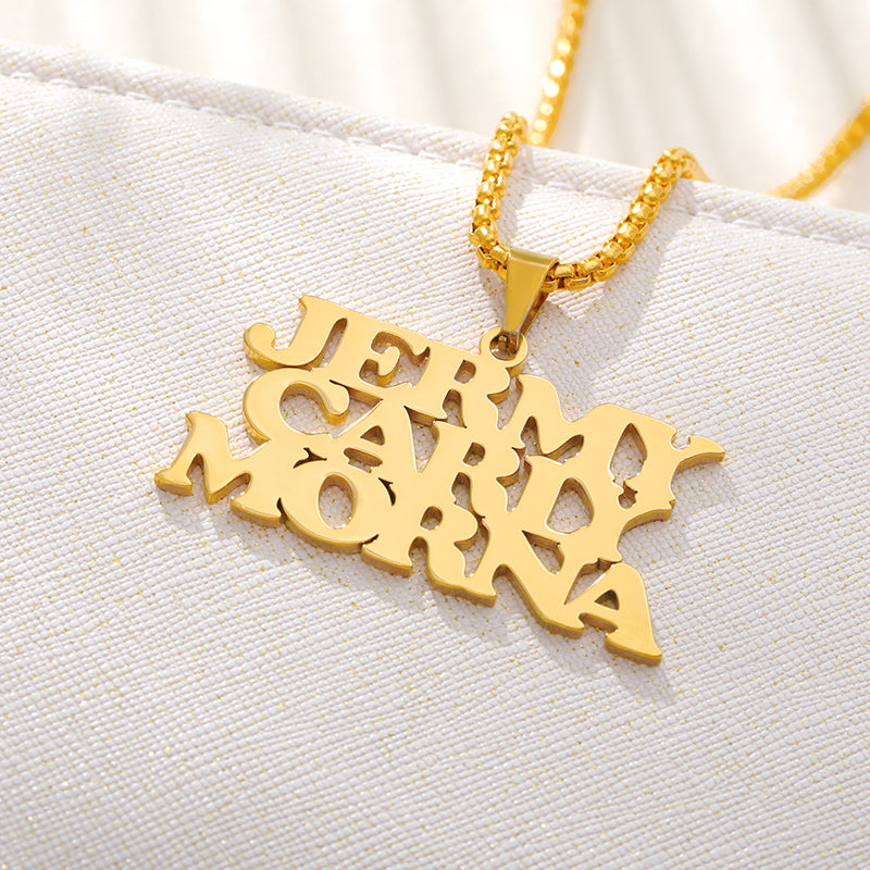 18k Gold Plated Name Necklace Add Up To Three Names Gifts Engraved