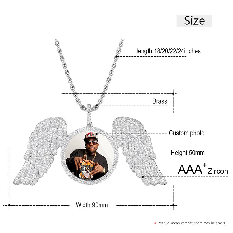 Custom Made Photo Angel Medallion Necklace