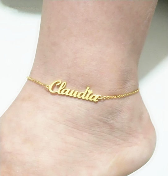 Ankle Bracelet With Name- Mothers Day Gifts For Stepmom