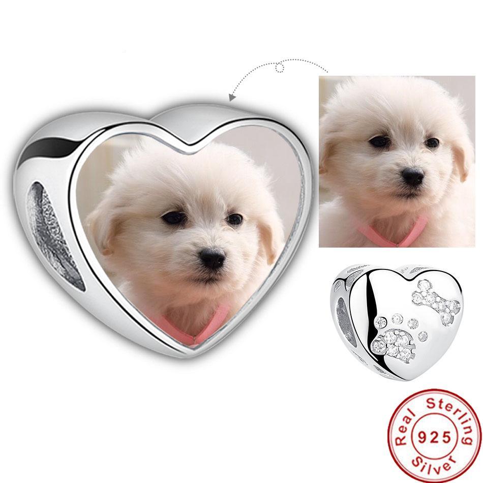 Custom Pet Paw Print Charm- Photo Charms-Pet Photo Charm