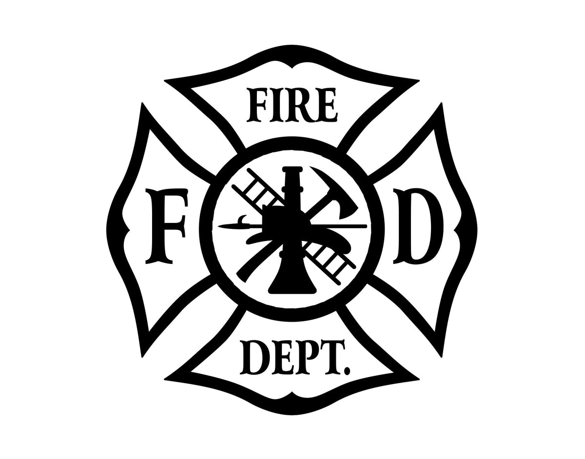 Fire Department Maltese Cross Firefighter Decal starting at $4.99 ...