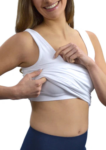 Built in Bra Reversible Tank White by Elietian