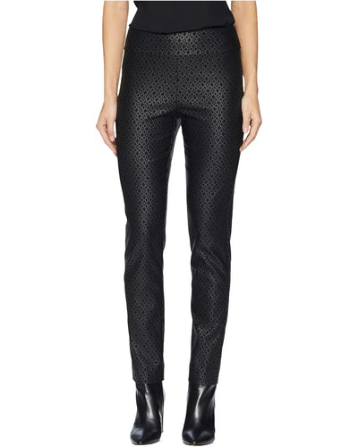 Krazy Larry Pleather Pull-On Slim Pants in Black