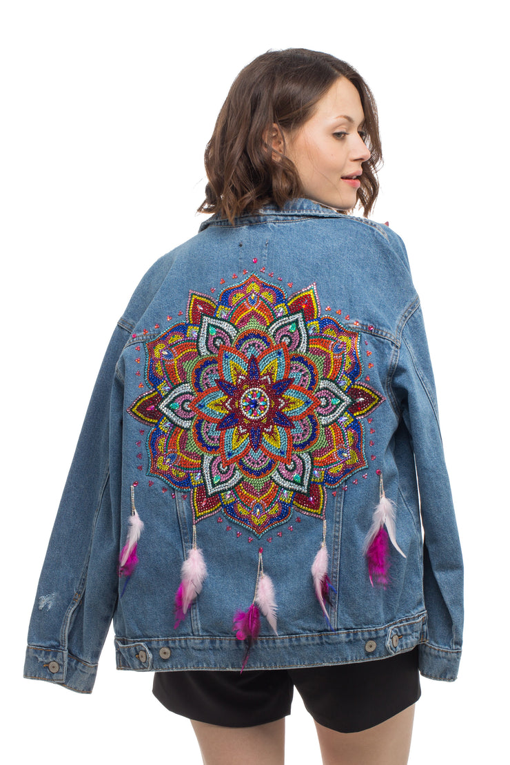 Mandala Jacket Mandala Art with Feather, Bohemian Clothing – Americano ...