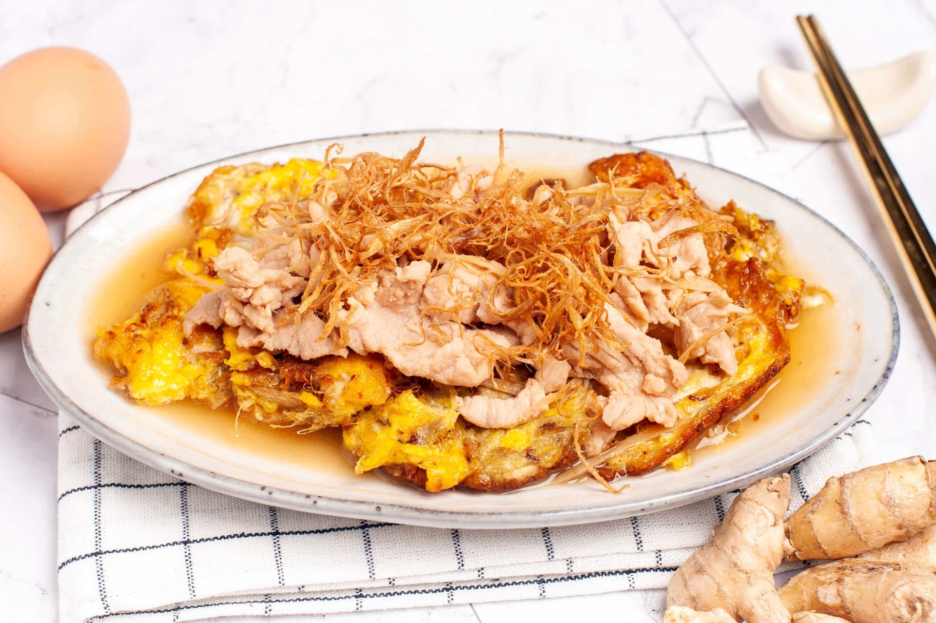 Yellow Wine Fried Pork with Ginger & Egg