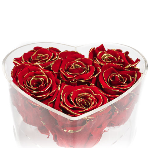 Luxury Roses in box; 6 roses eternal roses in heart box