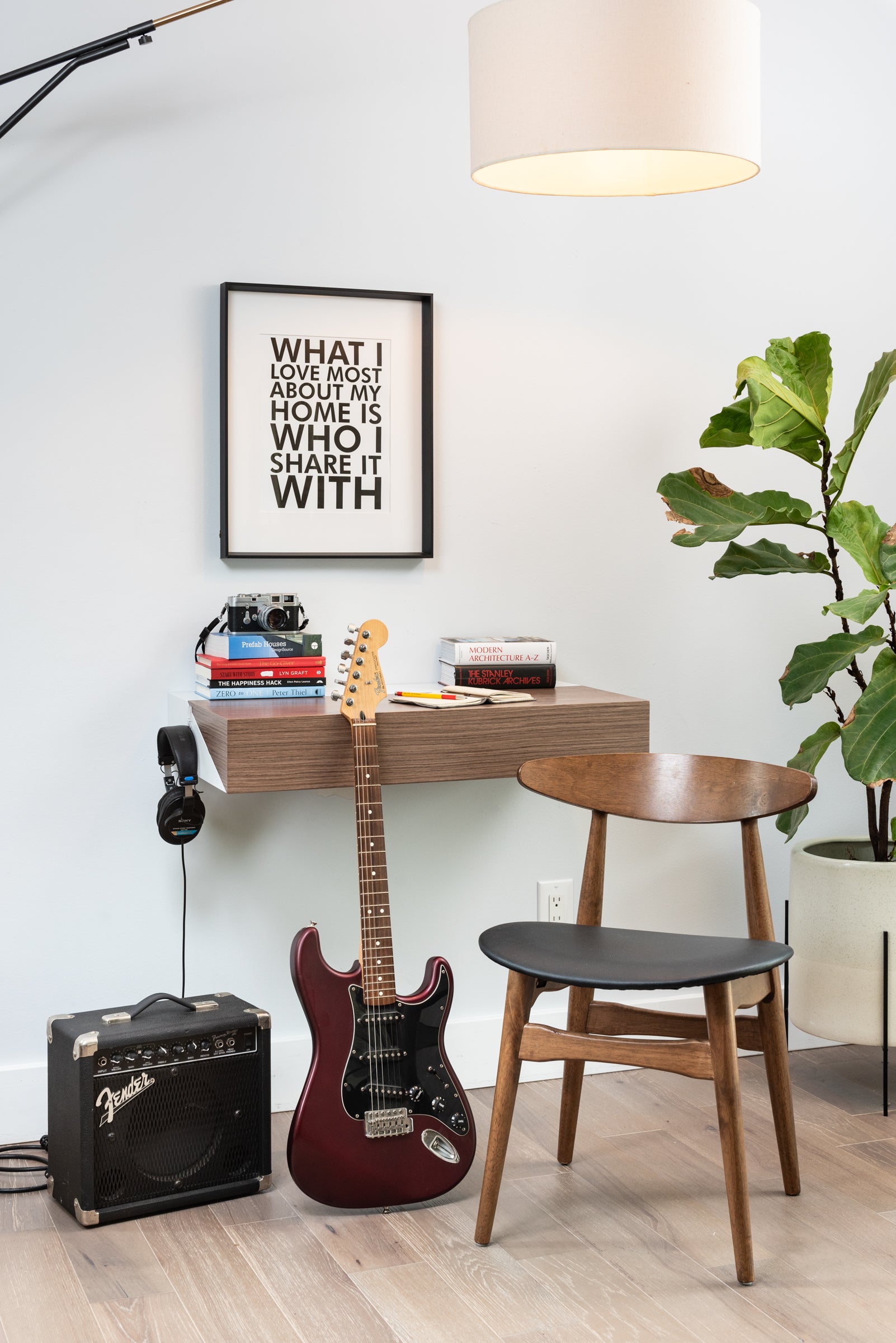 Hideaway Wall Shelf And Desk Walnut Expandable Ideal For