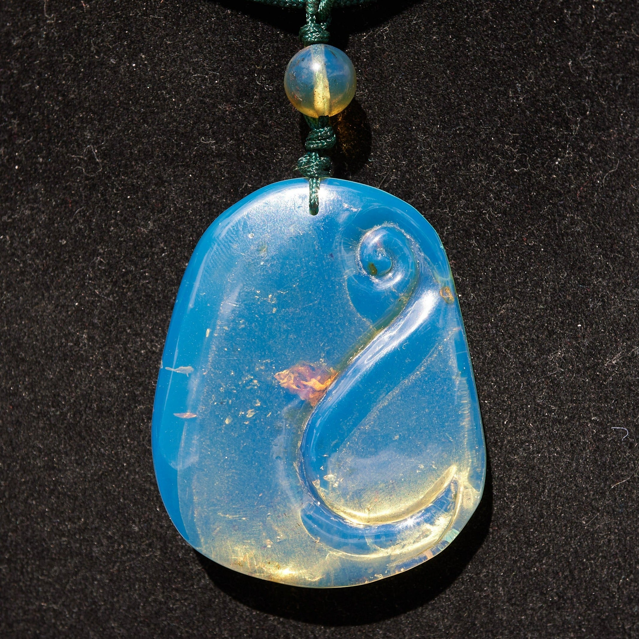 blue amber pendant