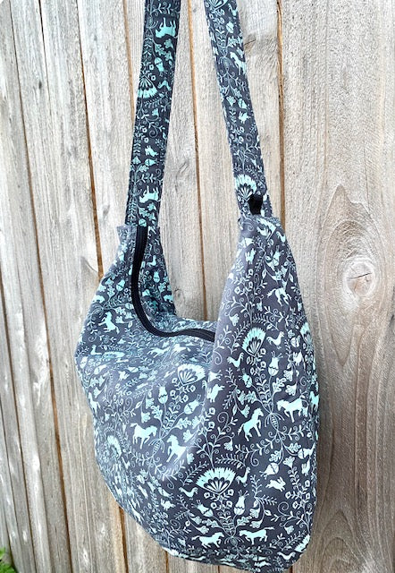 Hobo Bag in Cartoon Print#1