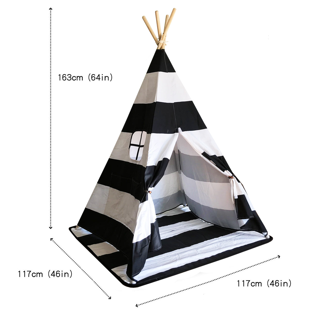 teepee tent black and white