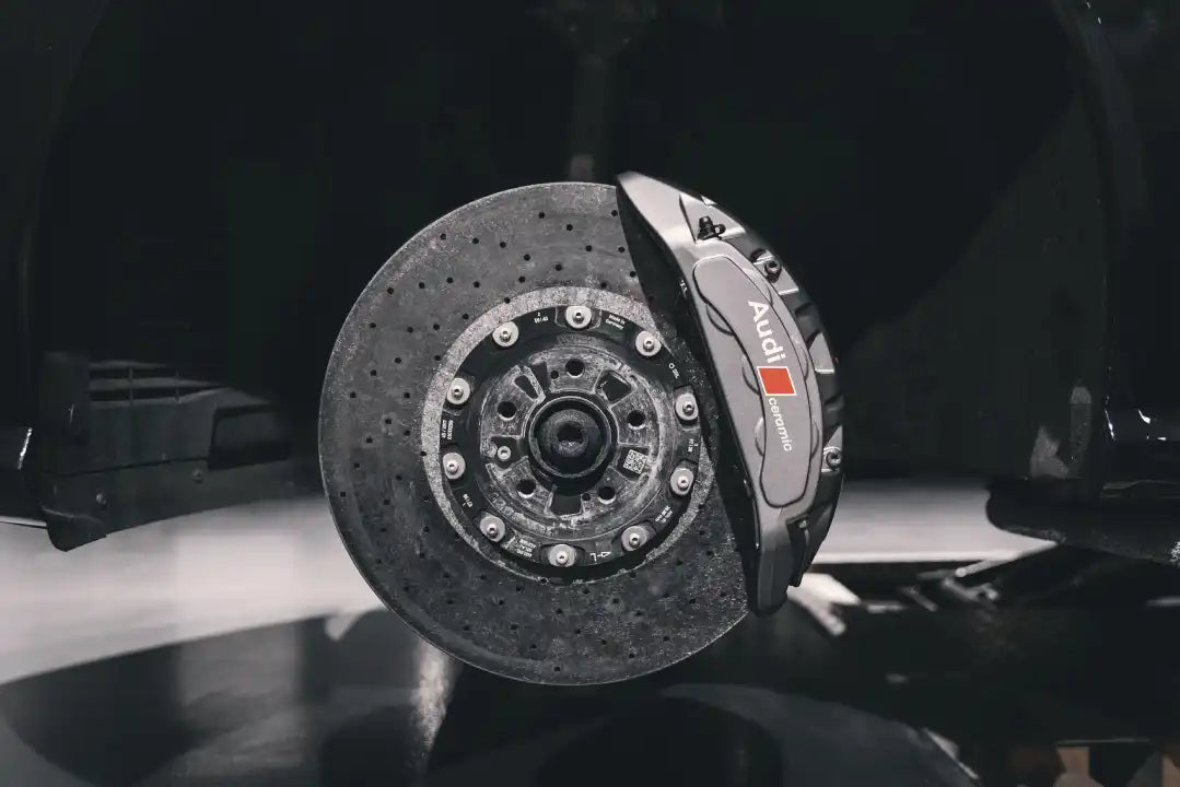 A picture of a carbon ceramic brake kit
