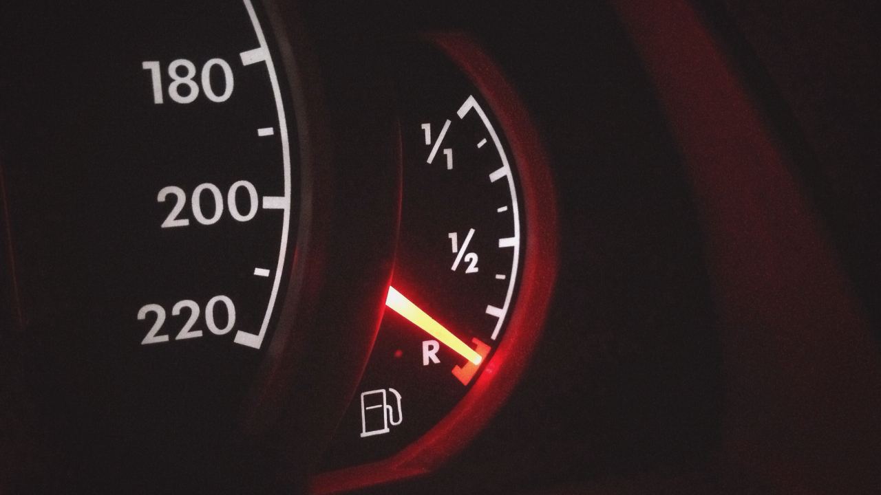 low fuel indicated on gauge