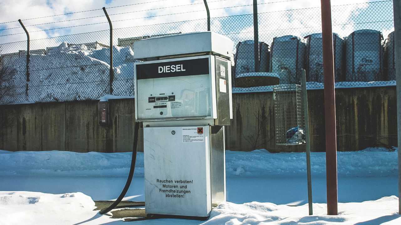 diesel fuel pump under snow
