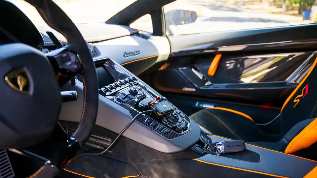 Pedal Commander on a Lamborghini dash