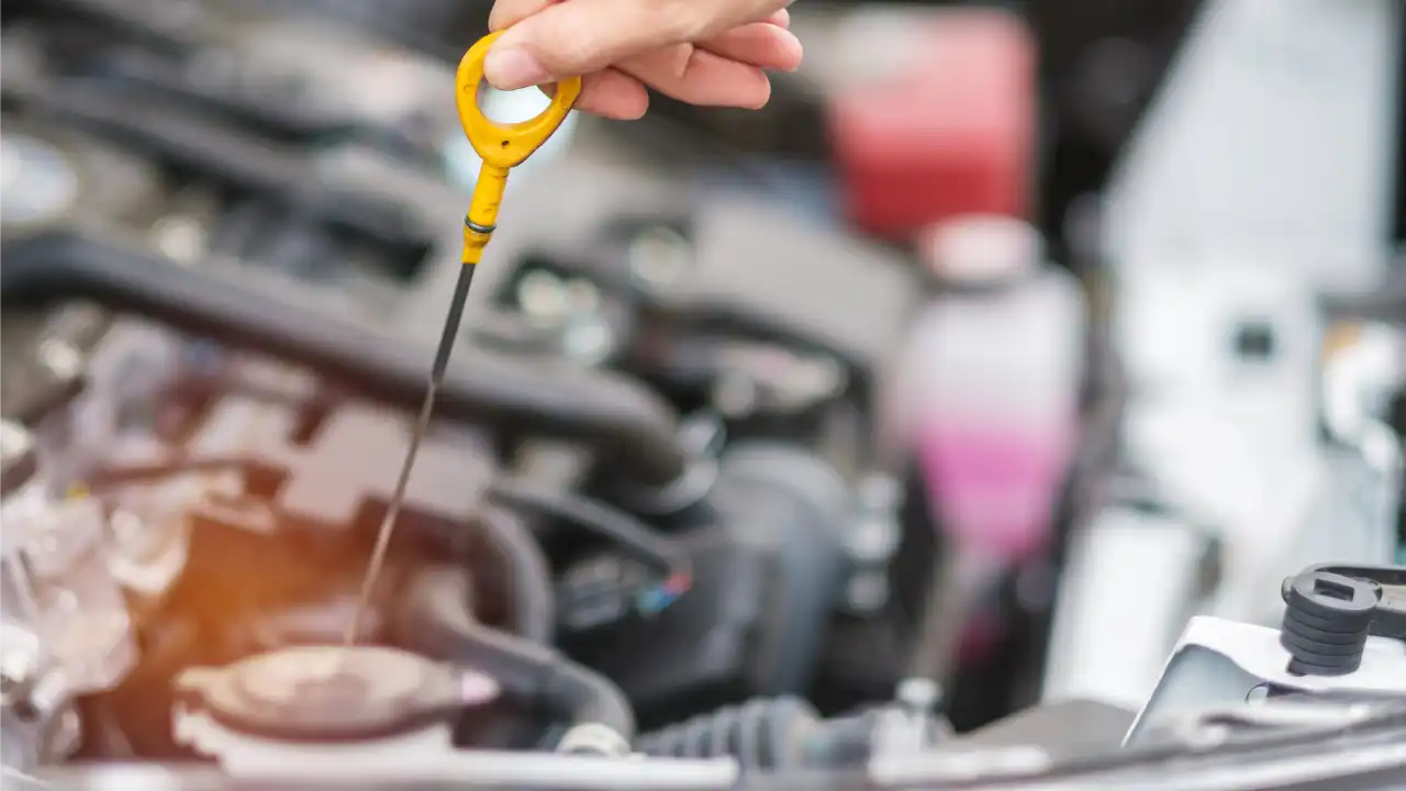 Checking car engine oil