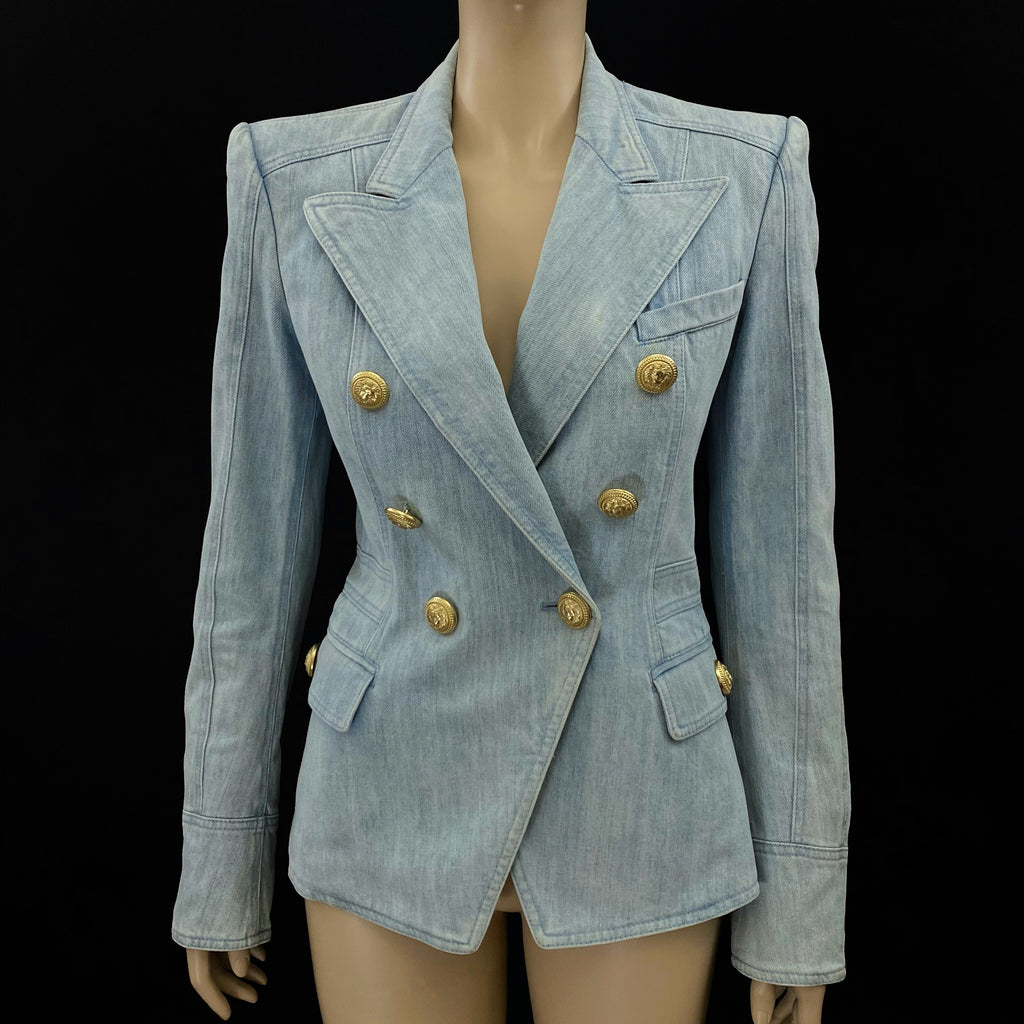 1) Balmain Breasted Jean Jacket Size 40 | 6 – Junderthesea