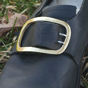 Men's Floral Shoe Buckles in Brass