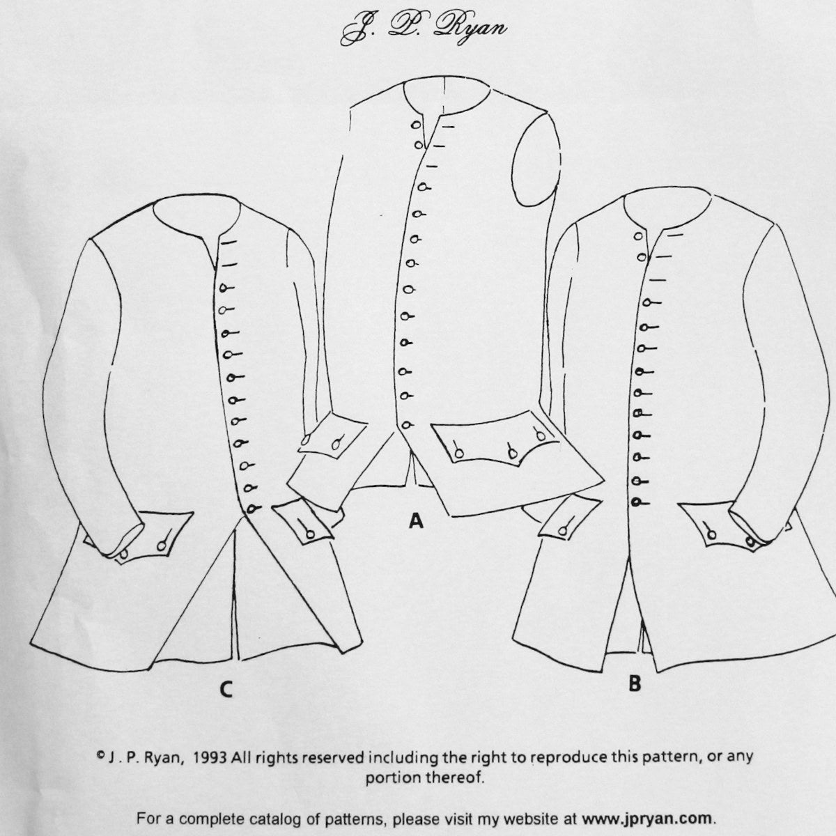 18th century waistcoat pattern