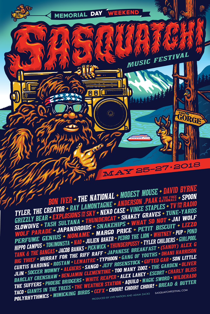 Sasquatch Music Festival 2018 Poster Sasquatch Official Merchandise