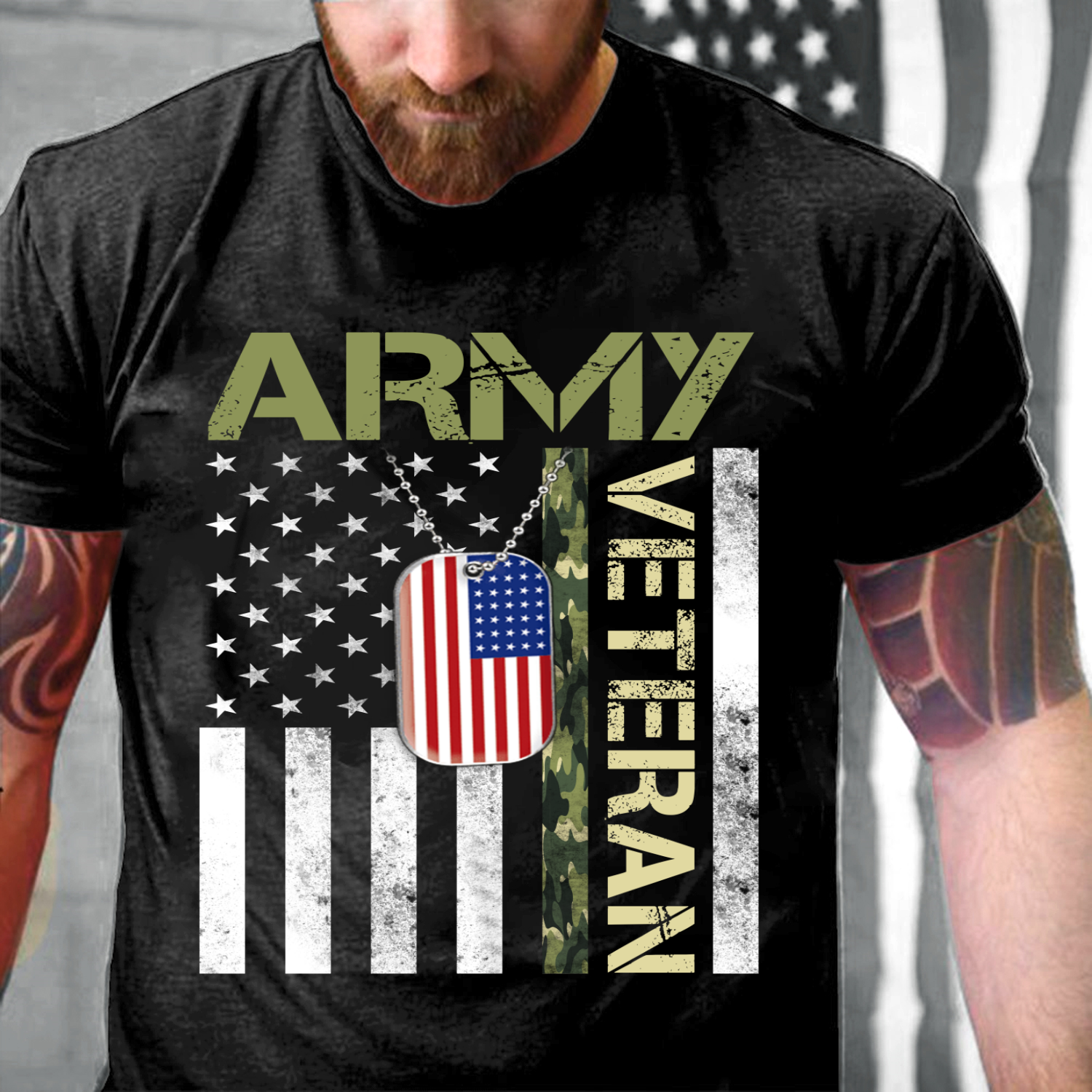 Download Army Veteran Shirt - American Flag Camo Proud Us Army ...