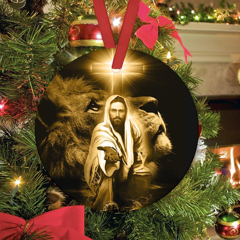 Jesus Christian Ornament, Gift For Jesus, Jesus Faith Circle Ornament (2 Sided) - ATMTEE