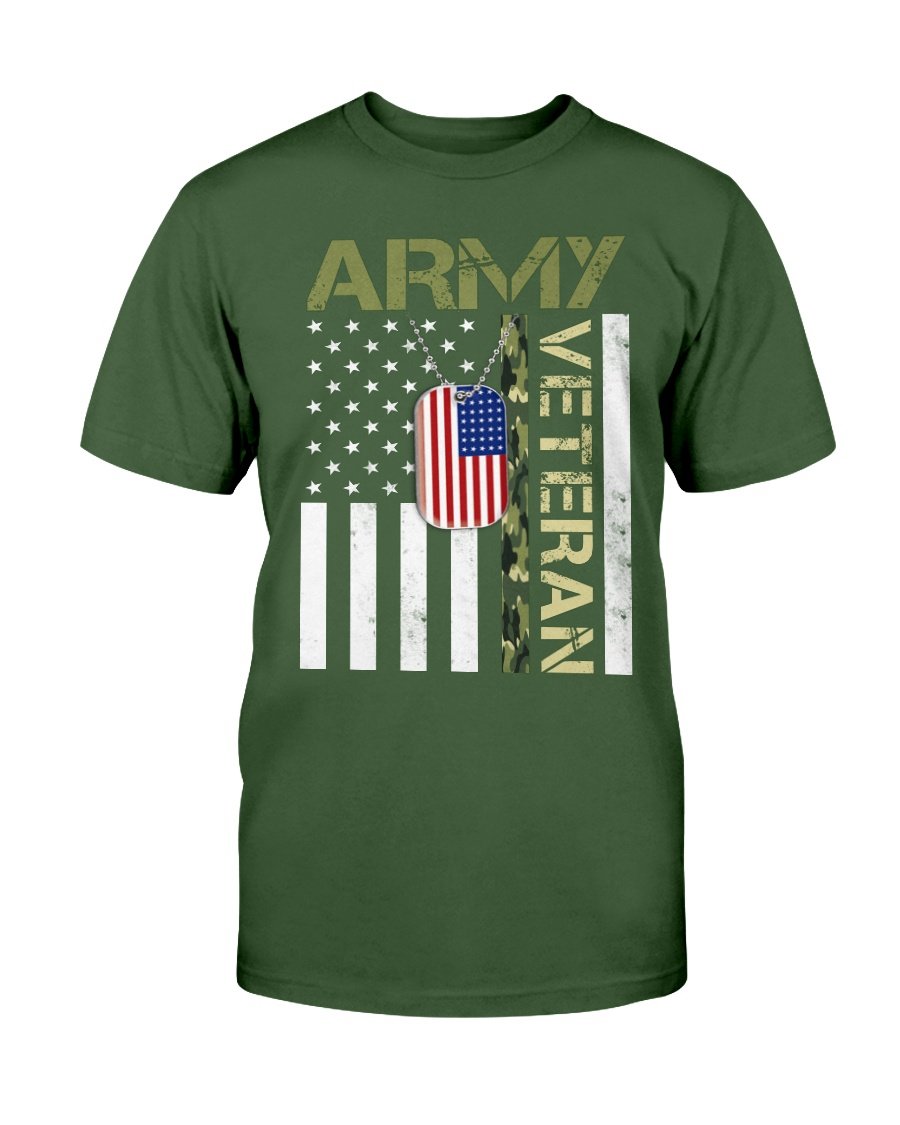 Army Veteran Shirt - American Flag Camo Proud Us Army Veteran T-Shirt ...