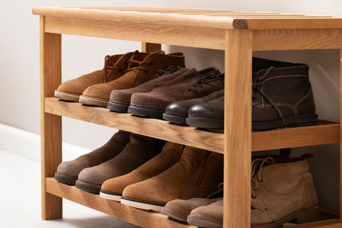 Shoes stored in an airy, bright spot