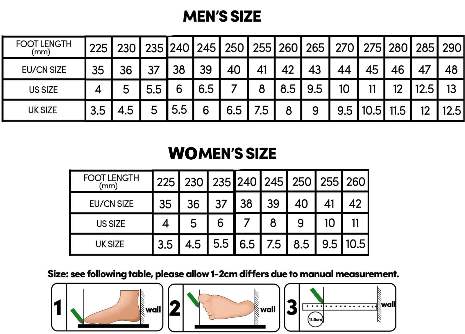 Boss Shoes Size Chart