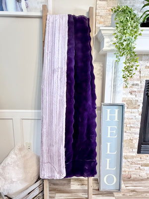 XL Purple Velvet Powder Puffs & Elderberry Iced Vienna - Sewing With Love- Minky Designs