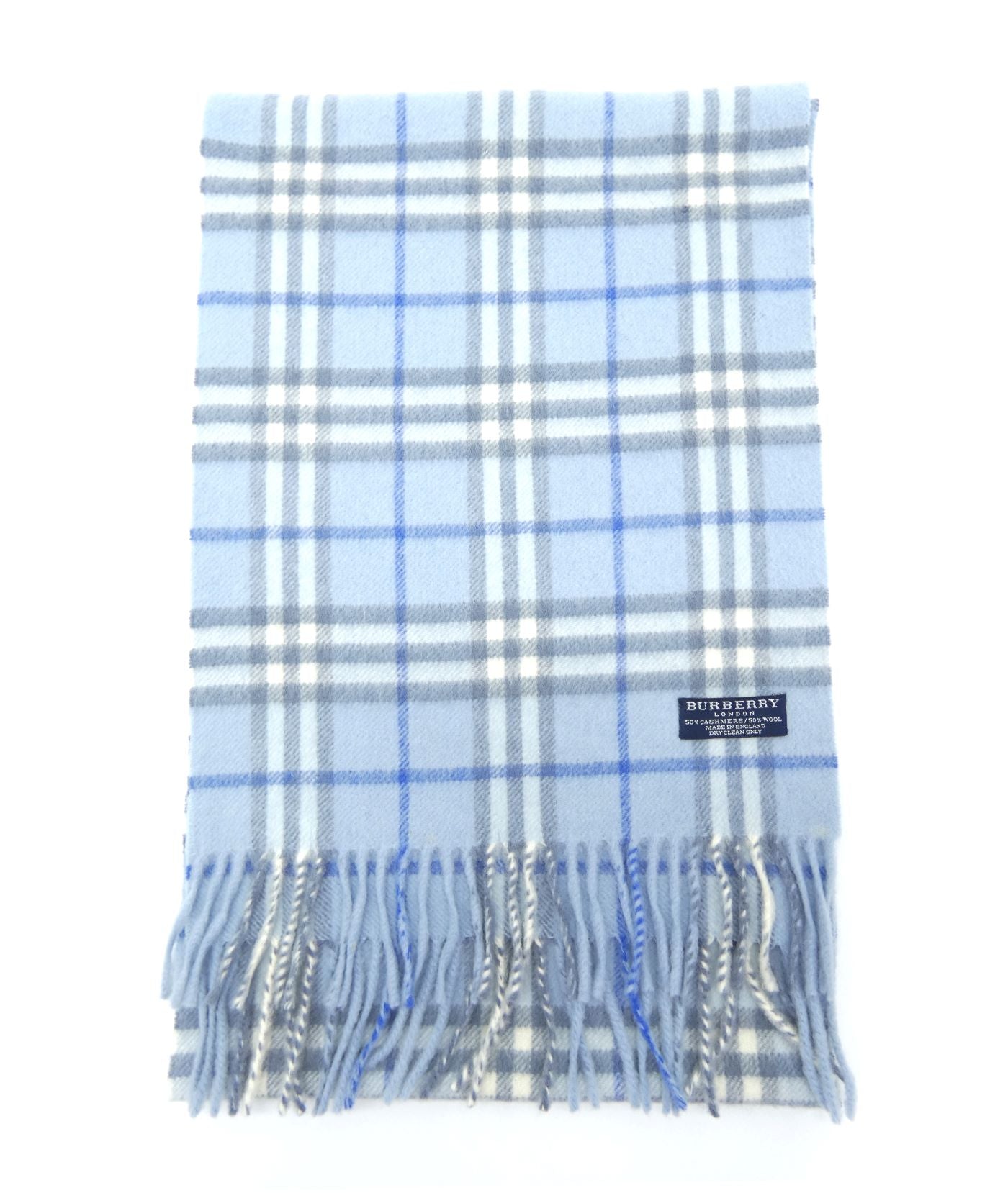 Burberry Cashmere and Wool House Check Light Blue and White Scarf – Occhi  Azzurri