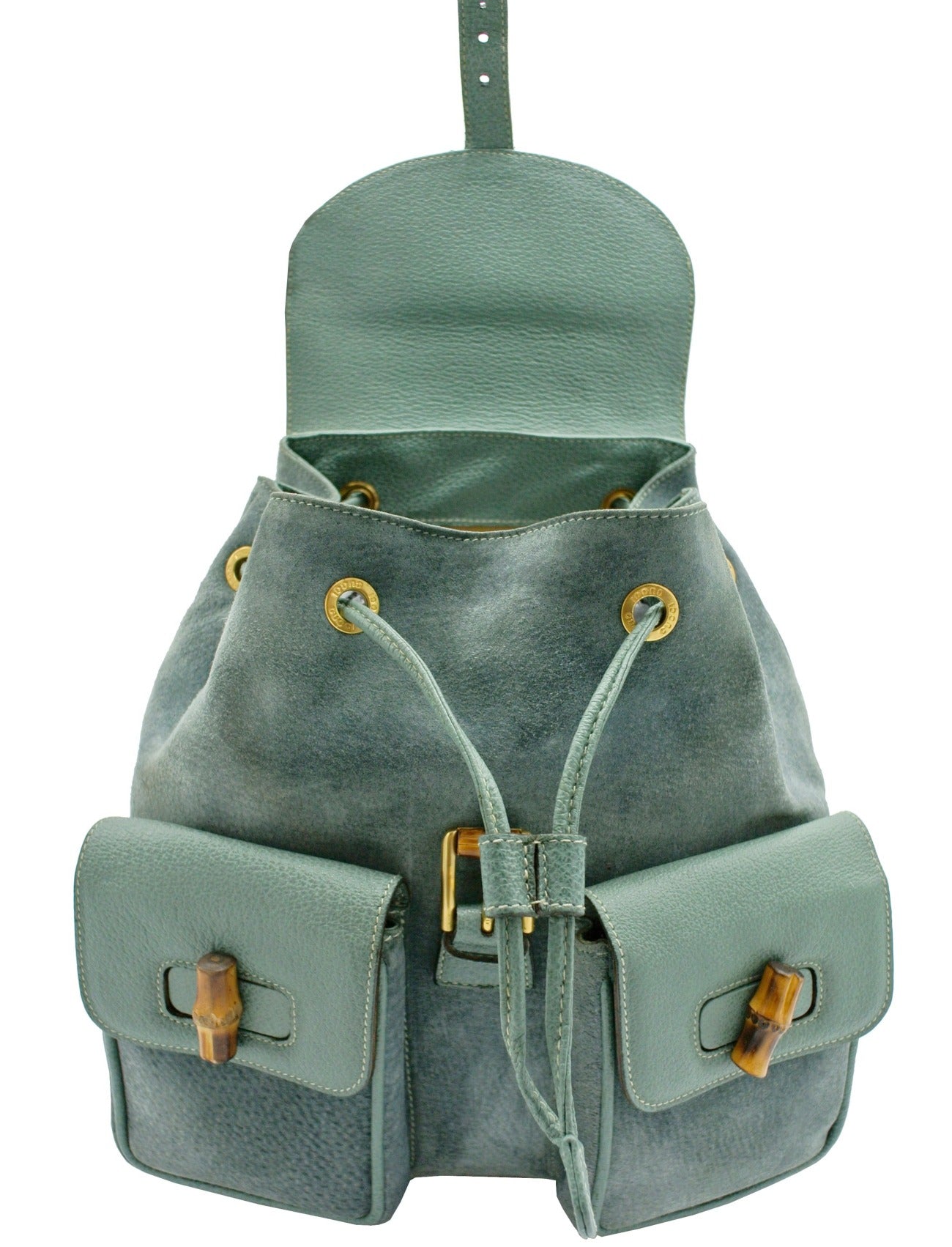 Gucci Light Blue Vintage Suede Backpack – Occhi Azzurri
