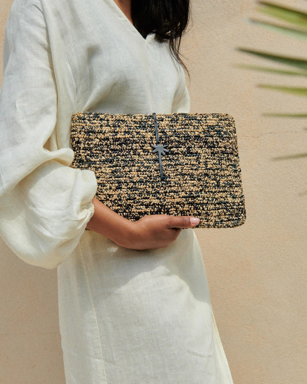 Crochet Raffia Clutch  Tan - Nomad Concept Store