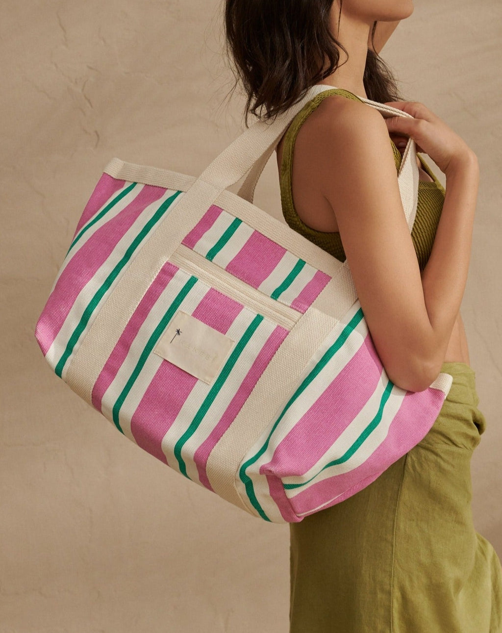 Monogrammed Striped Canvas Tote Bag - Embroidered Navy, Pink, Mint, an –  Mary's Monograms and More
