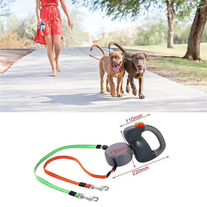 triple retractable dog leash