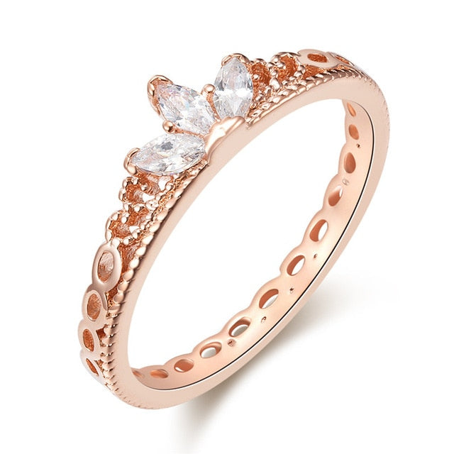 Cabana Bliss Aria Diamond Fleur De Lis Rose Gold Ring