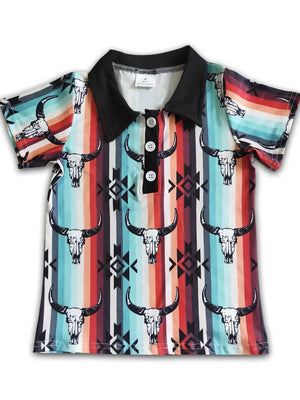 Aztec Bull Skull Tee - SugarMomma’s Boutique