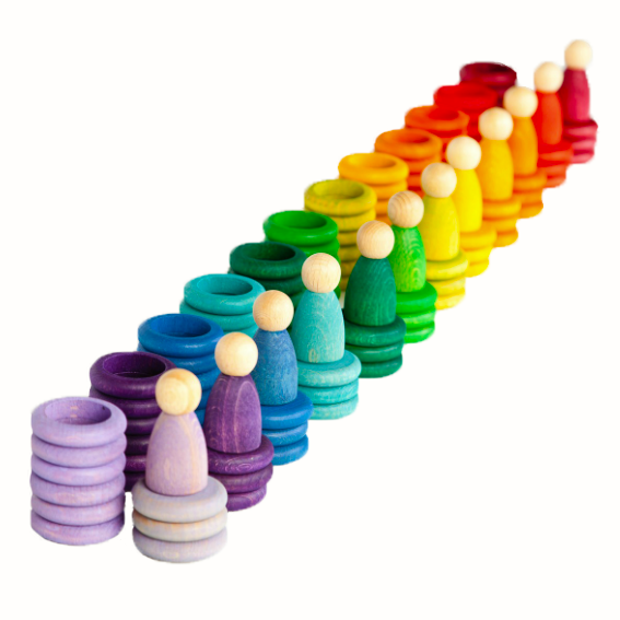 rainbow wooden peg dolls