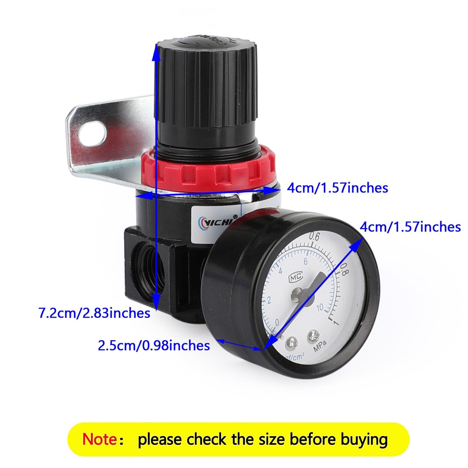 Air Control Compressor Pressure Gauge Relief Regulating Regulator Valve AR2000