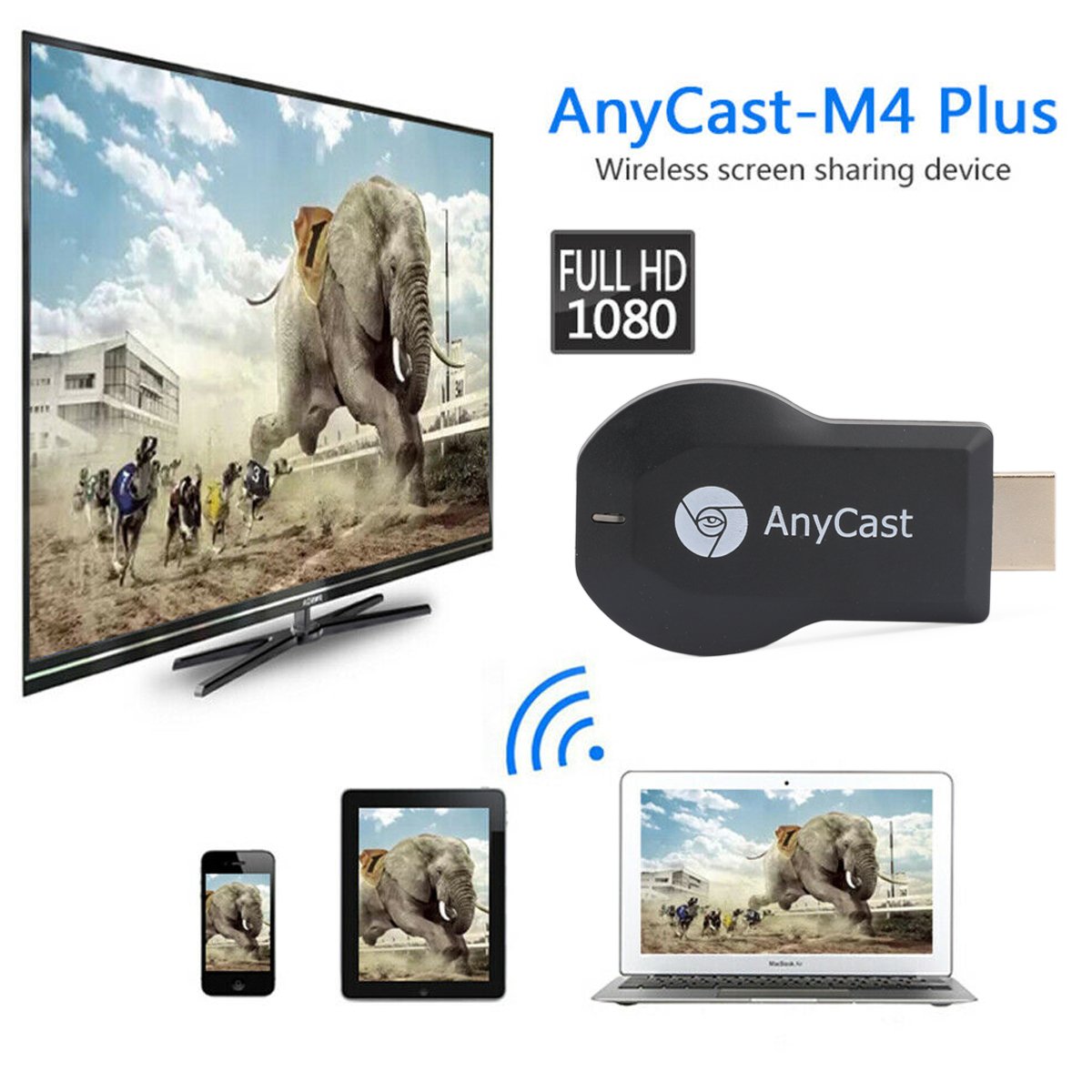 Receptor de pantalla Dongle Streamer Anycast 4K M4+ Air Play HDMI TV Stick WIFI