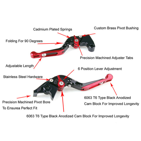 رافعة فرامل القابض القابلة للتعديل لياماها YZF R1/R1M/R1S 15-2021 YZF R6 17-2020 عام