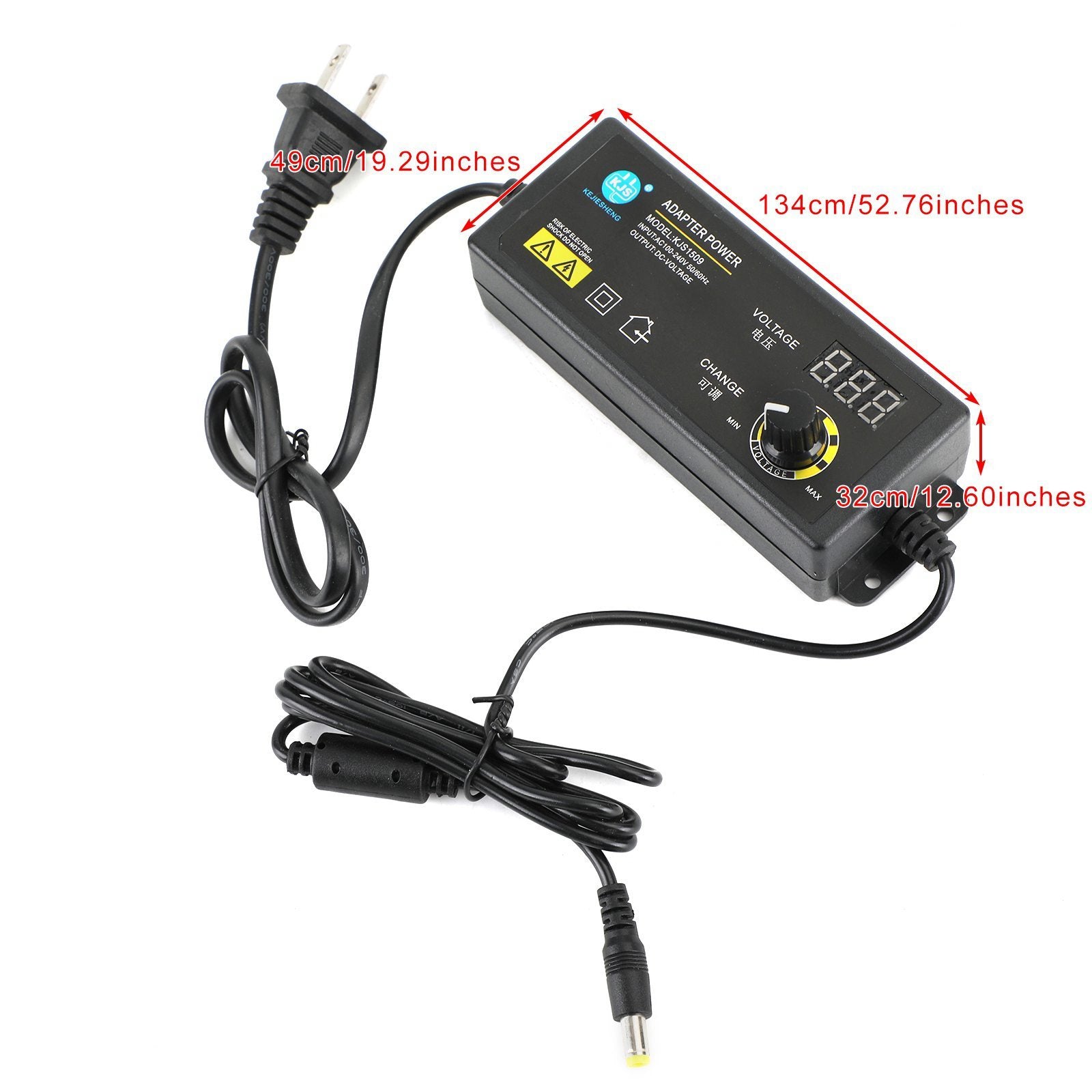 AC/DC 3V-24V Electrical Power Supply Adapter Charger Voltage Adjustable 1.5A