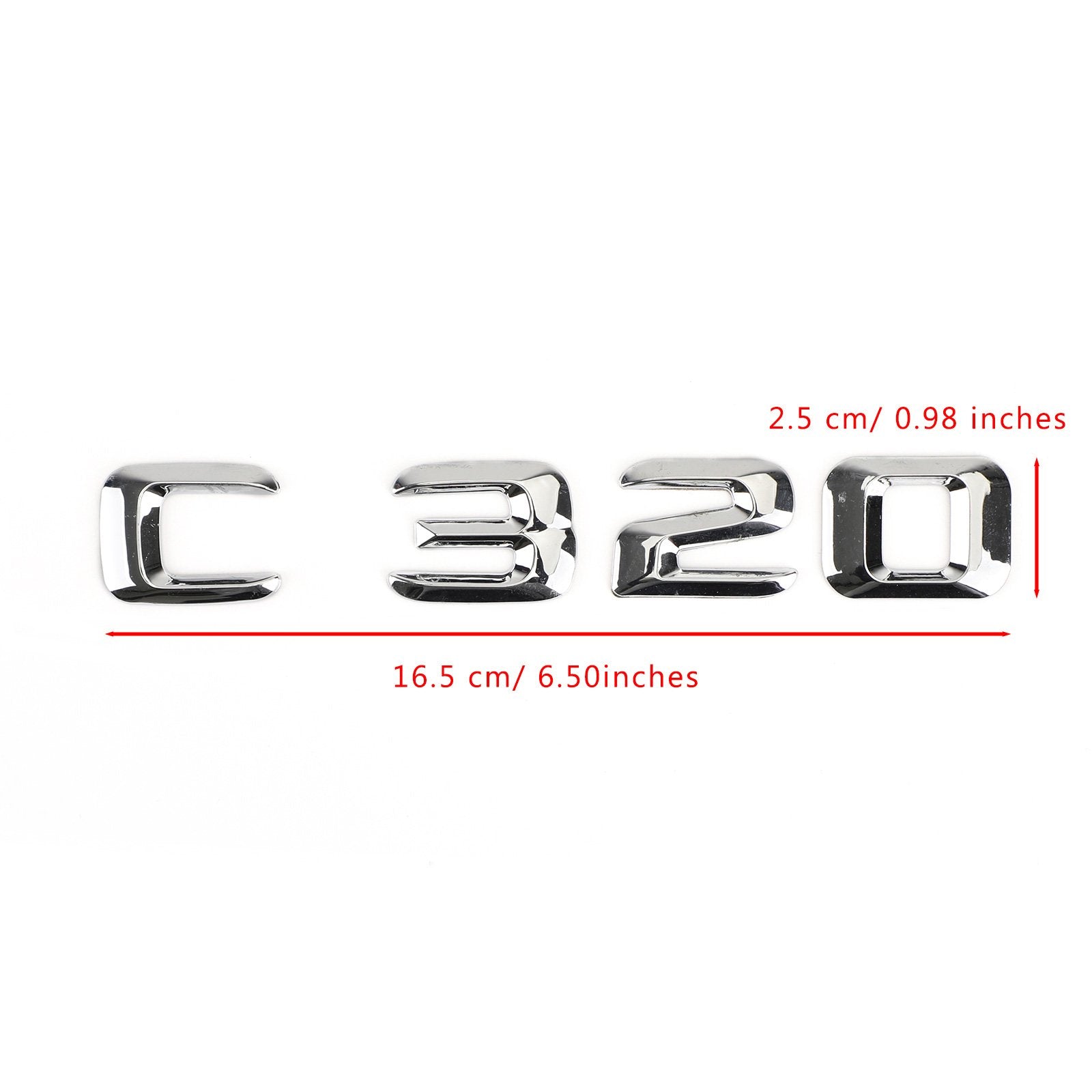 Rear Trunk Emblem Badge Nameplate Decal Letters Numbers Fit Mercedes C320 Chrome Generic