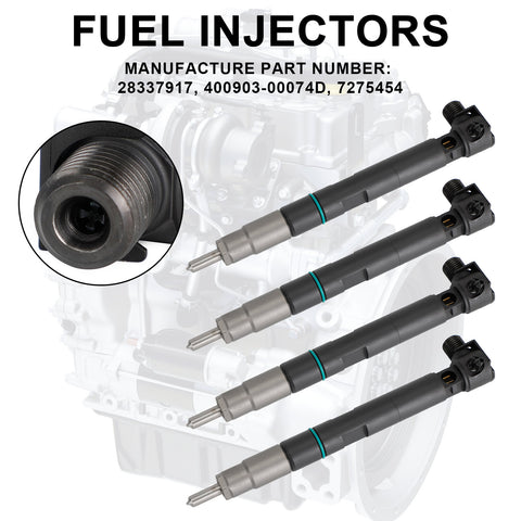 4PCS Fuel Injectors 400903-00074D fit Bobcat fit Doosan D24 D18 Engine 28337917 Fedex Express