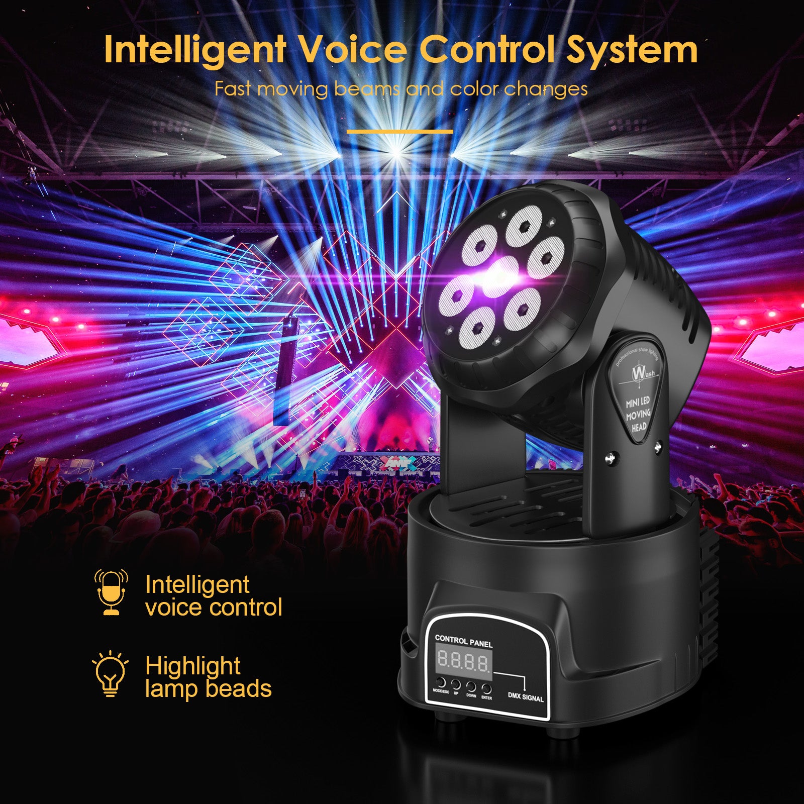 7 x10W Moving Head Stage Light 70W 7 LED RGBW DMX DJ Disco Stage Party Lighting