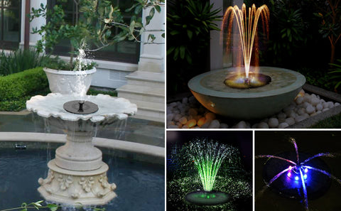 Solar Powered Fountain Water Pump Night Floating Garden Bird Bath Kit