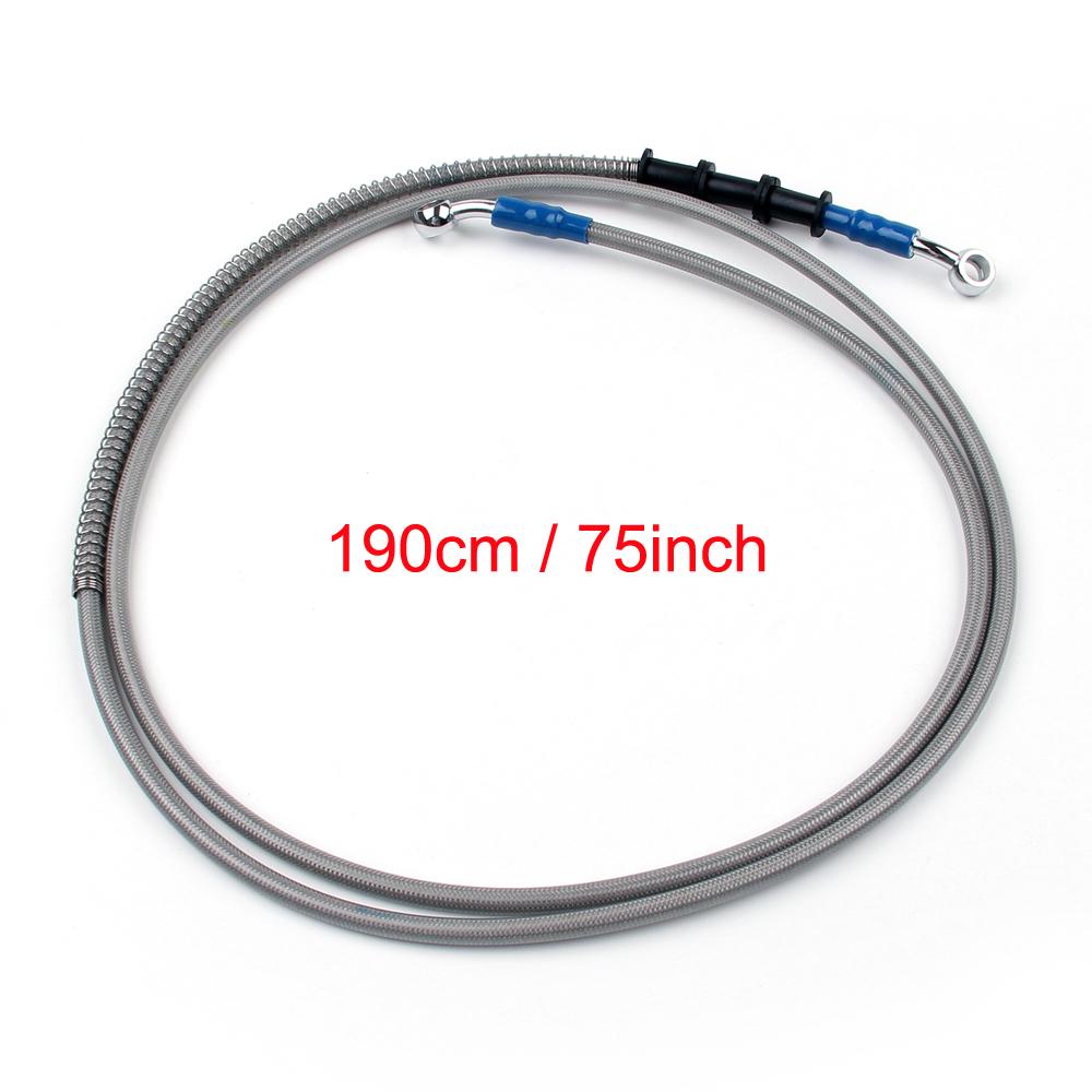 190cm/75 M10 Brake Oil Hose Line Banjo Fitting Stainless Steel End Generic