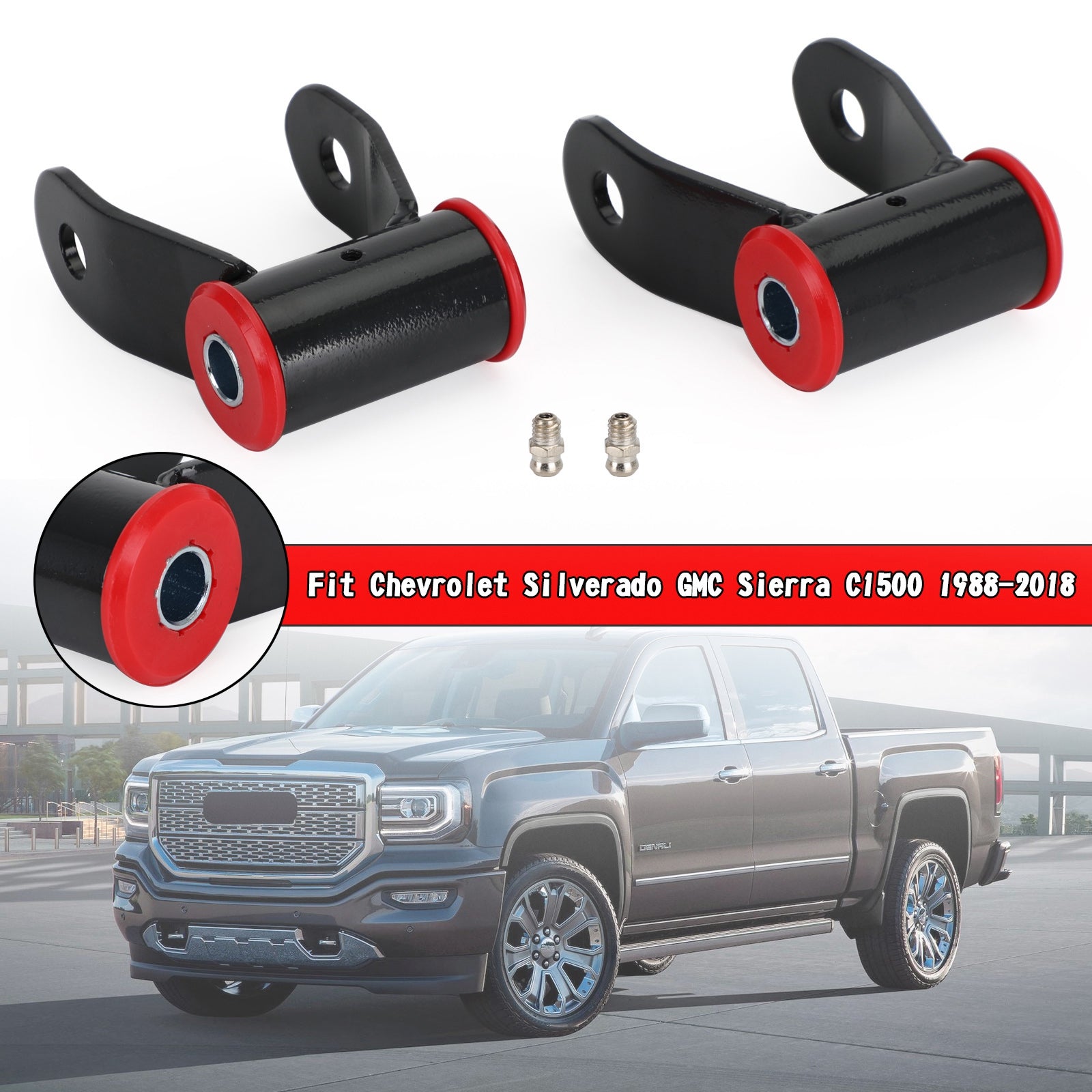 Rear Drop Shackles Lift Kit 710515 For Chevy Silverado GMC Sierra C1500 1988-2018 Generic